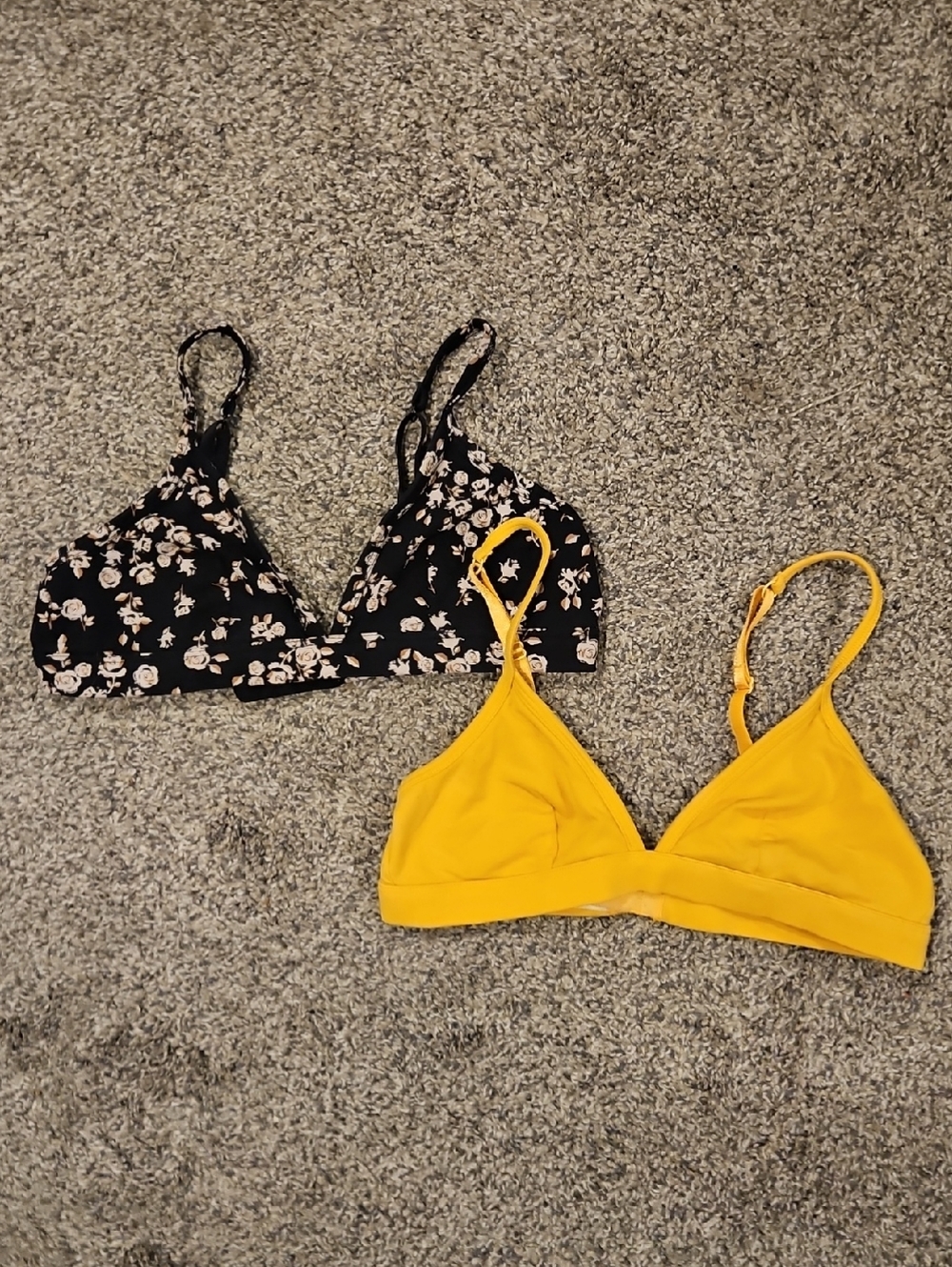 Organic Cotton Triangle Bralette Set Size M